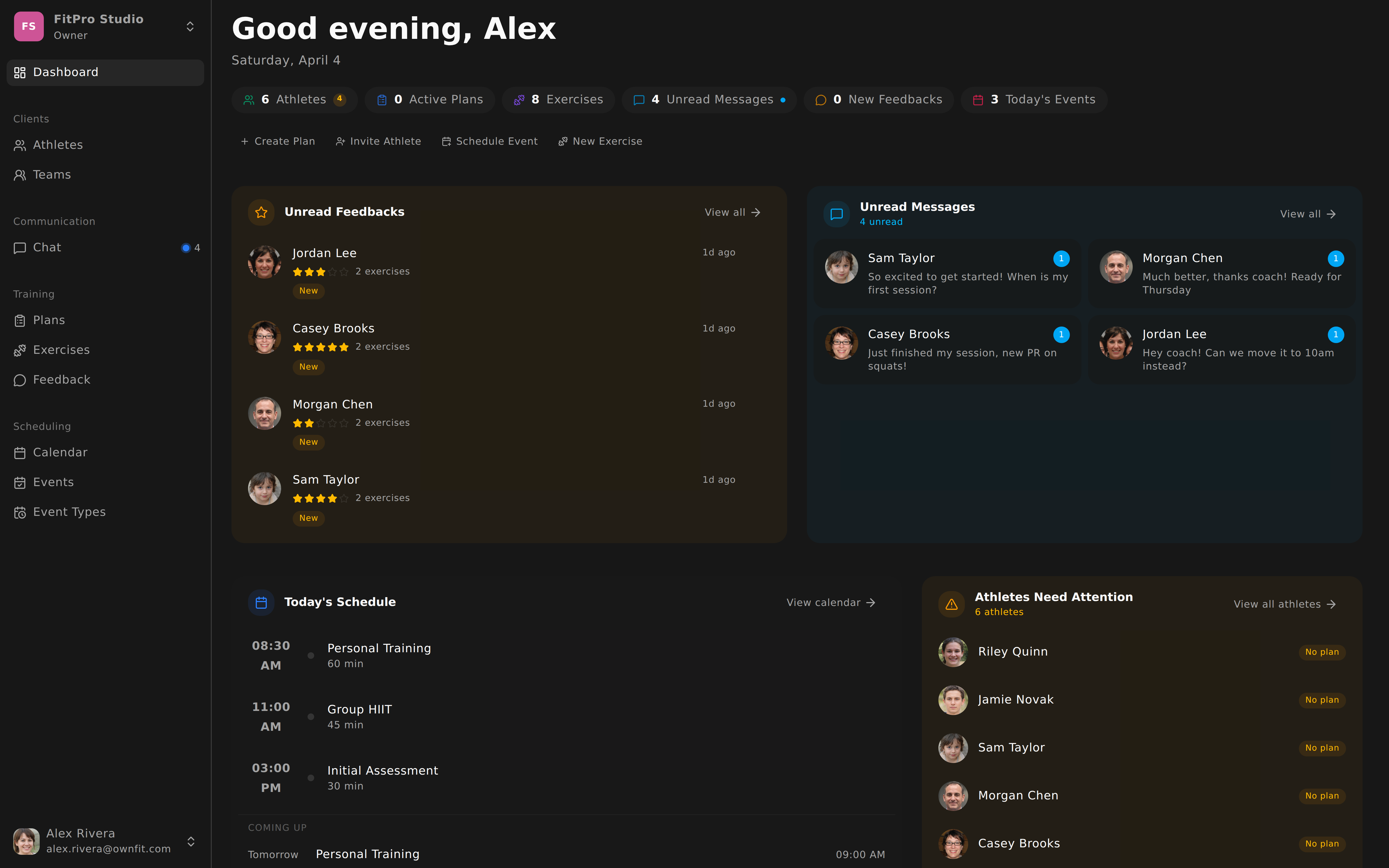 OwnFit Dashboard Preview